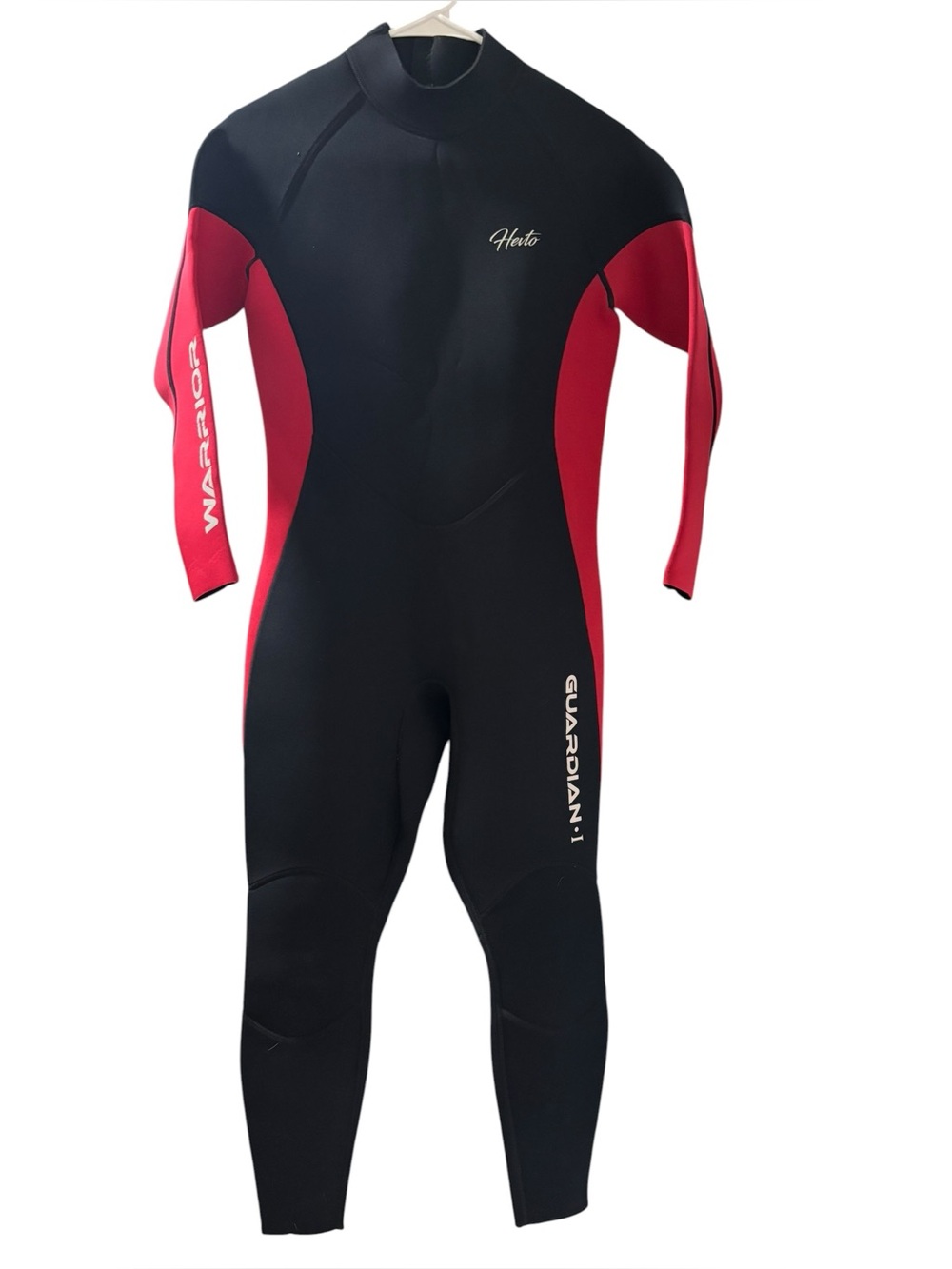 Hevto Men's Guardian-1 Warrior Black Red Wetsuit Size Unknown See Pics